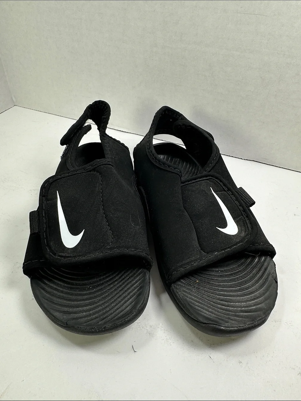 Nike Sunray Kids Black Slide Sandals Summer Shoes Size 9